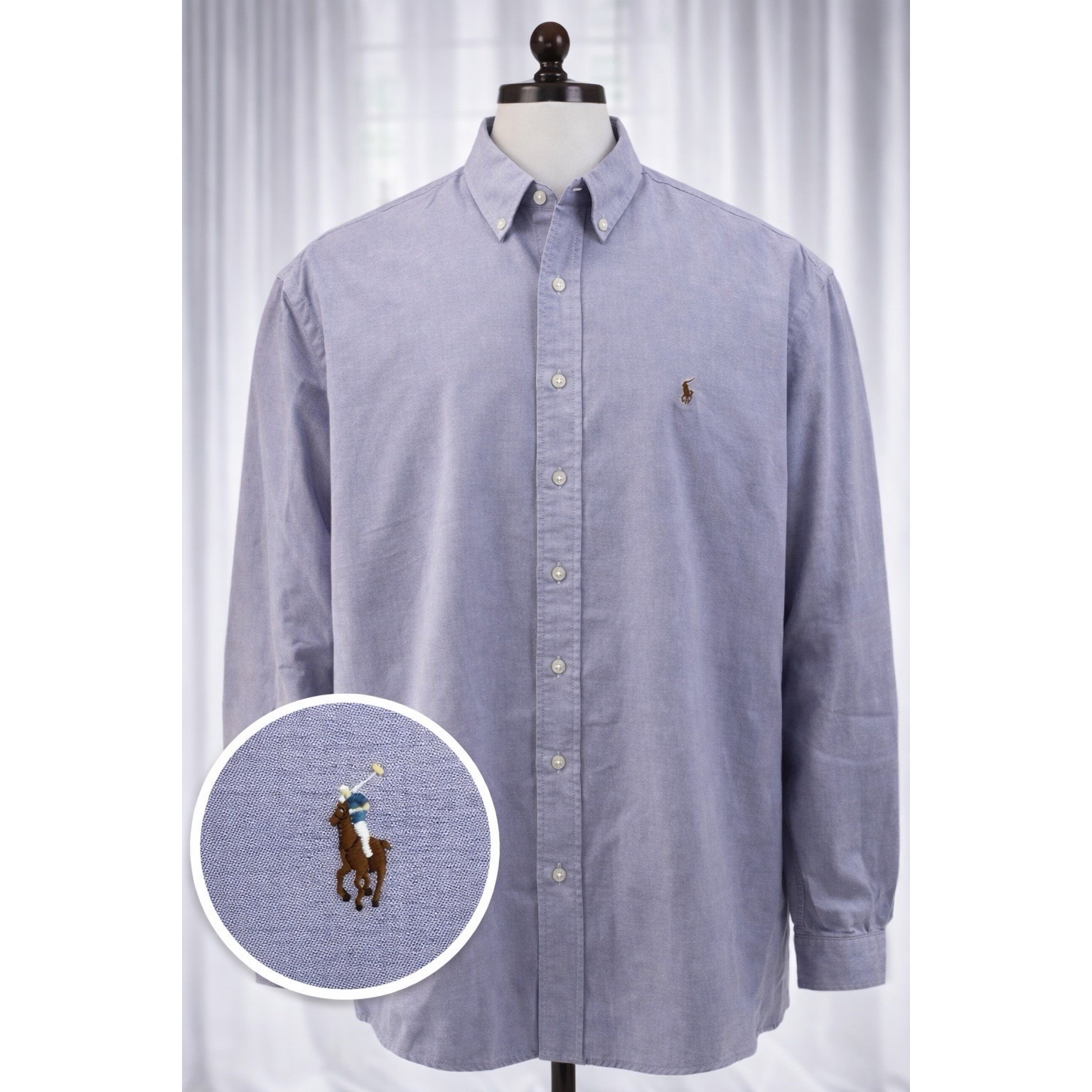 New Polo Ralph Lauren Oxford Button Down Long Sleeve Shirt Purple Pony Men's 4xb